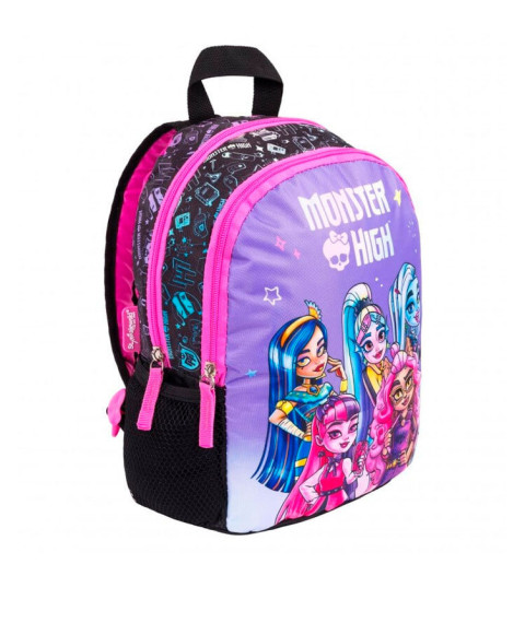 Ghiozdan St.Majewski Monster High 30cm gradinita 2 compartimente negru cu mov D6